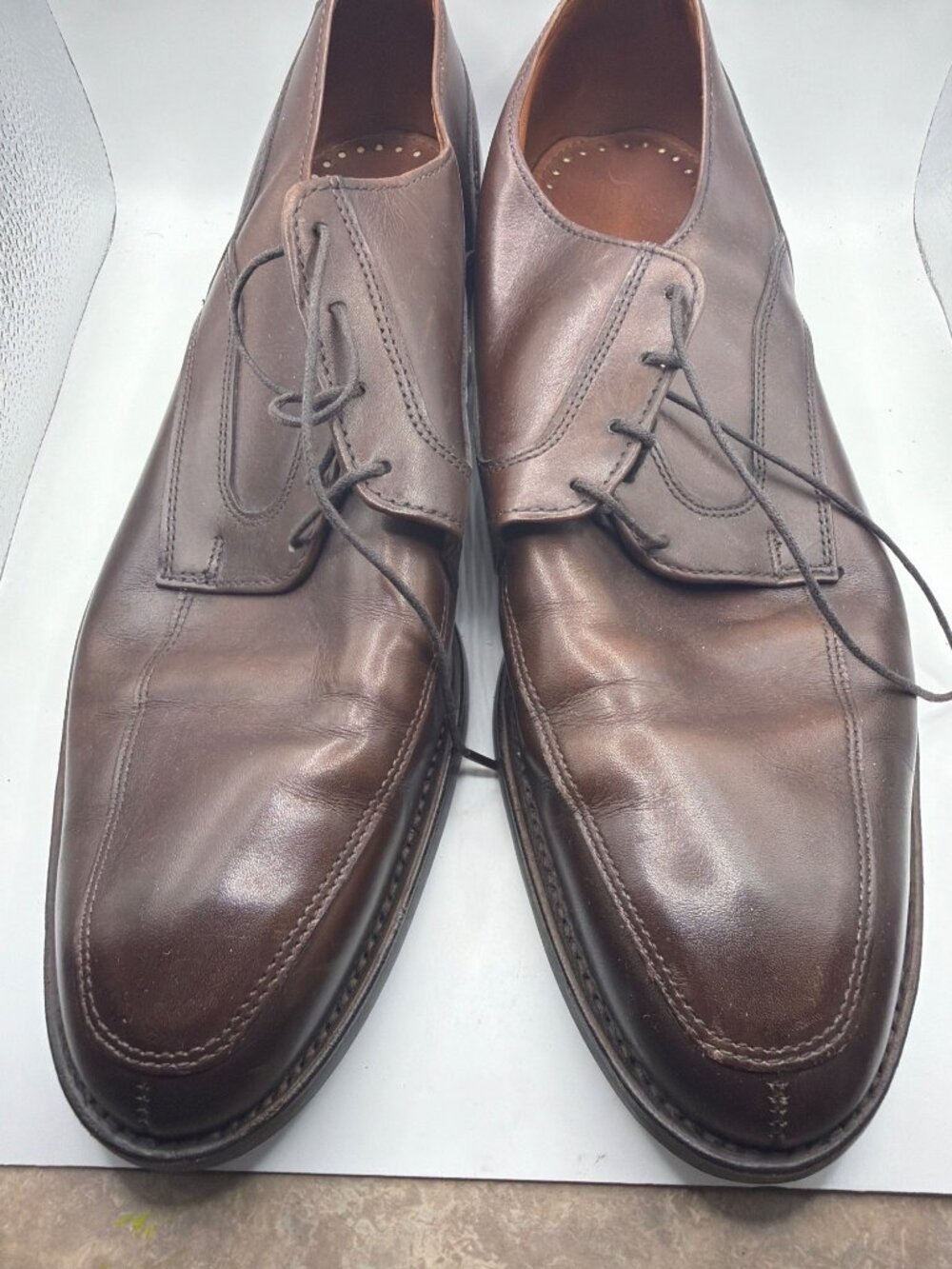 Allen Edmonds Brown Leather Derby Dress Shoes 10.5 D Made In USA